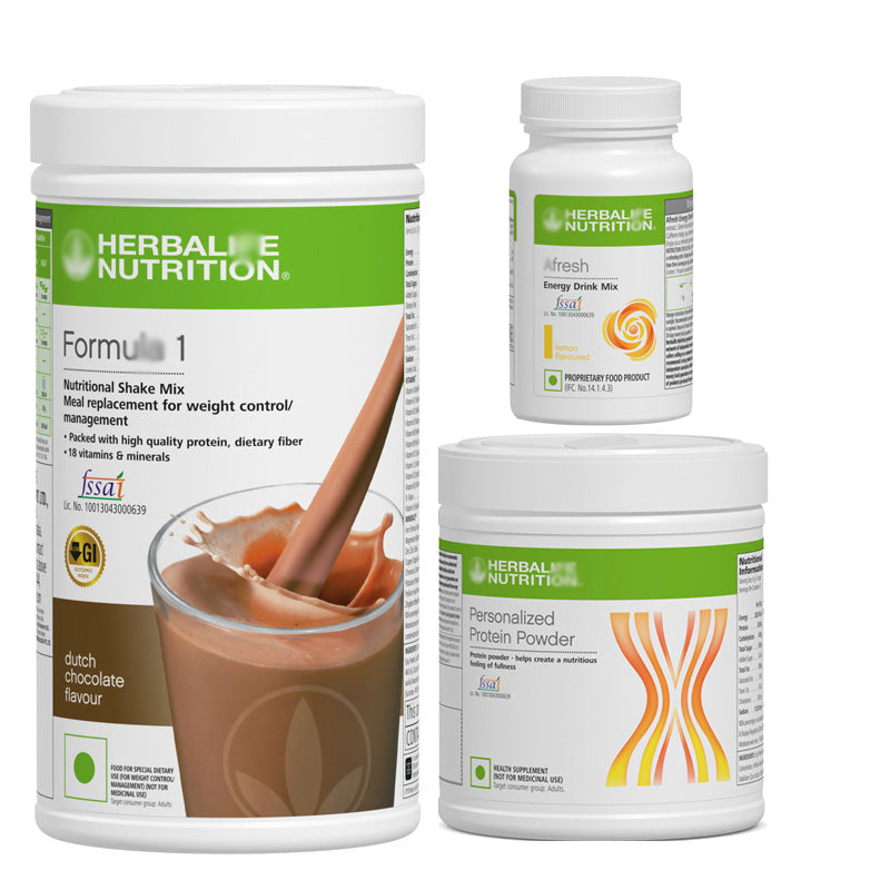 Herbalife Formula 1 shake mix Chocolate 500gm protein powder 200gm afresh Lemon