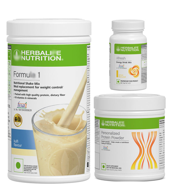 Herbalife Formula 1 shake mix Kulfi 500gm protein powder 200gm afresh Lemon