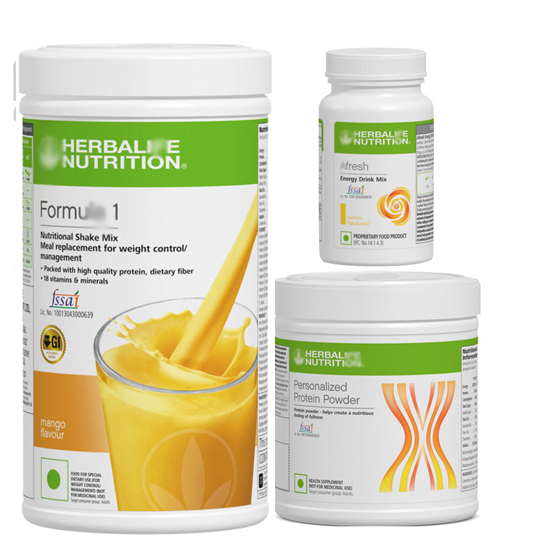 herbalife weight loss program package- mango 500 g, protein 200 g, afresh drink 50 g (Lemon)